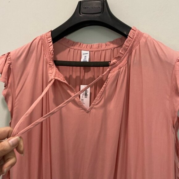 OLD NAVY Waist-Defined Crinkle-Chiffon Ruffle-Sleeve Dress  XXL tall - Picture 5 of 14